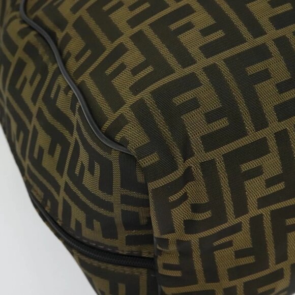 FENDI Zucca Canvas Shoes bag Brown Black Auth 134236 - Picture 5 of 16